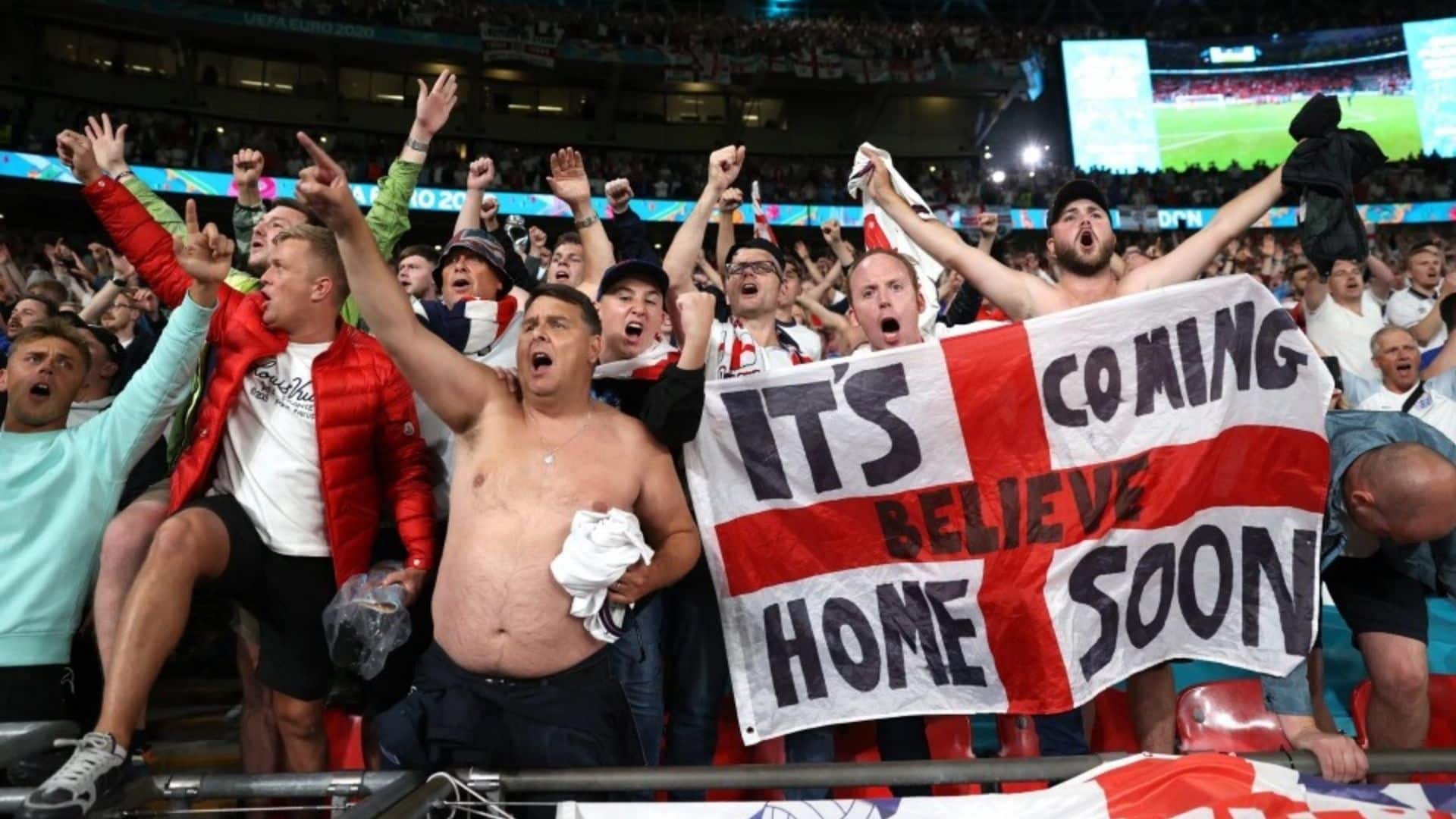 England fans celebrate as Three Lions reach Euro Finals after 55 years