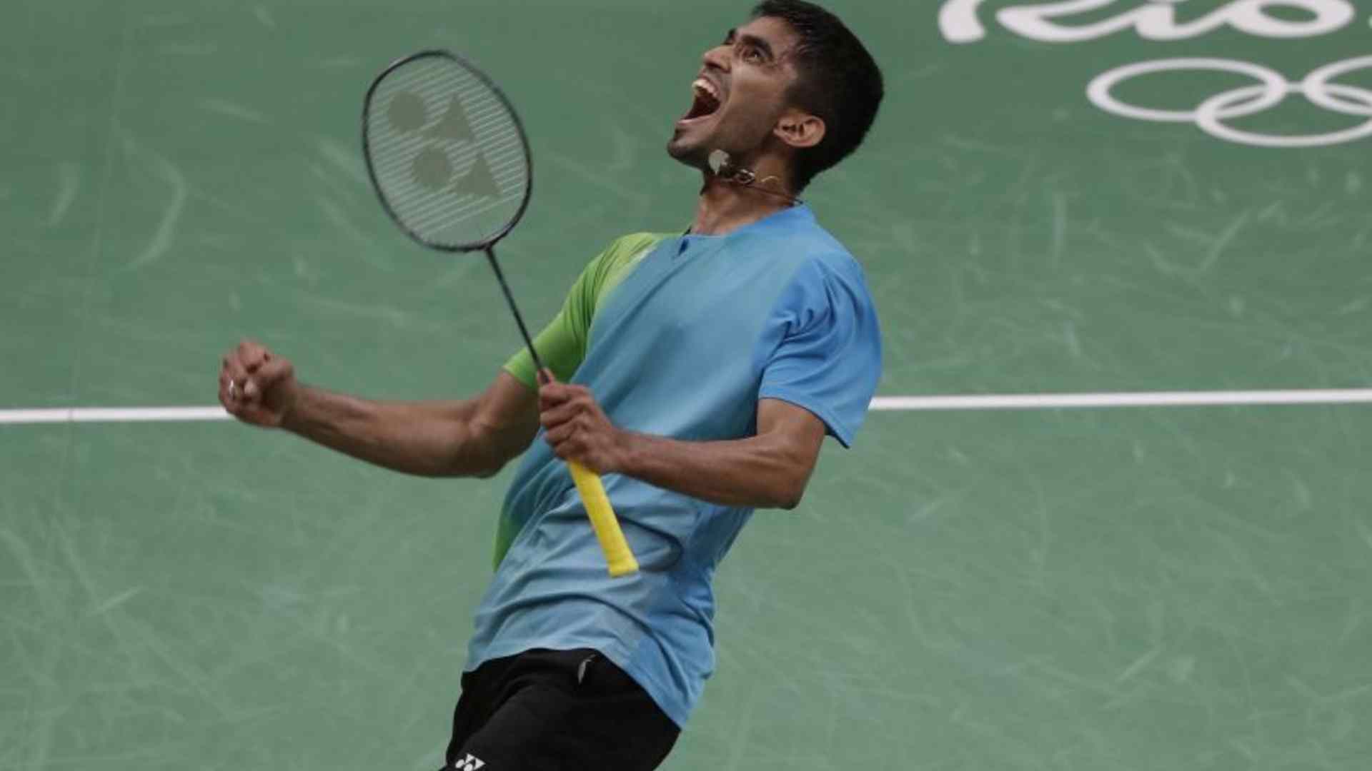 Kidambi Srikanth celebrating after win at the Rio Olympics 2016 (Image Credit: Twitter)
