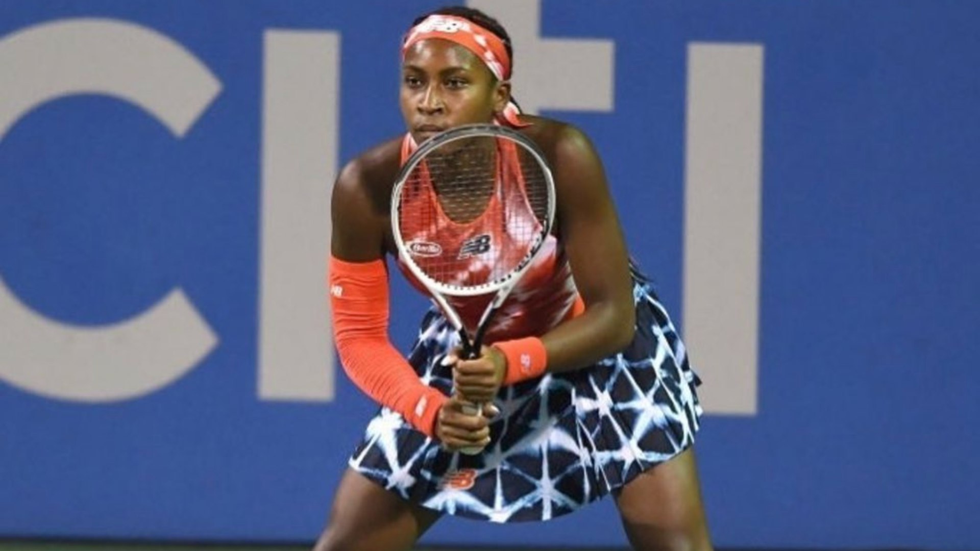 US Open Coco Gauff came from behind to beat Magda Linette 5-7, 6-3, 6-4 in the US Open 2021 first round match; Credit: Twitter/@CocoGauff