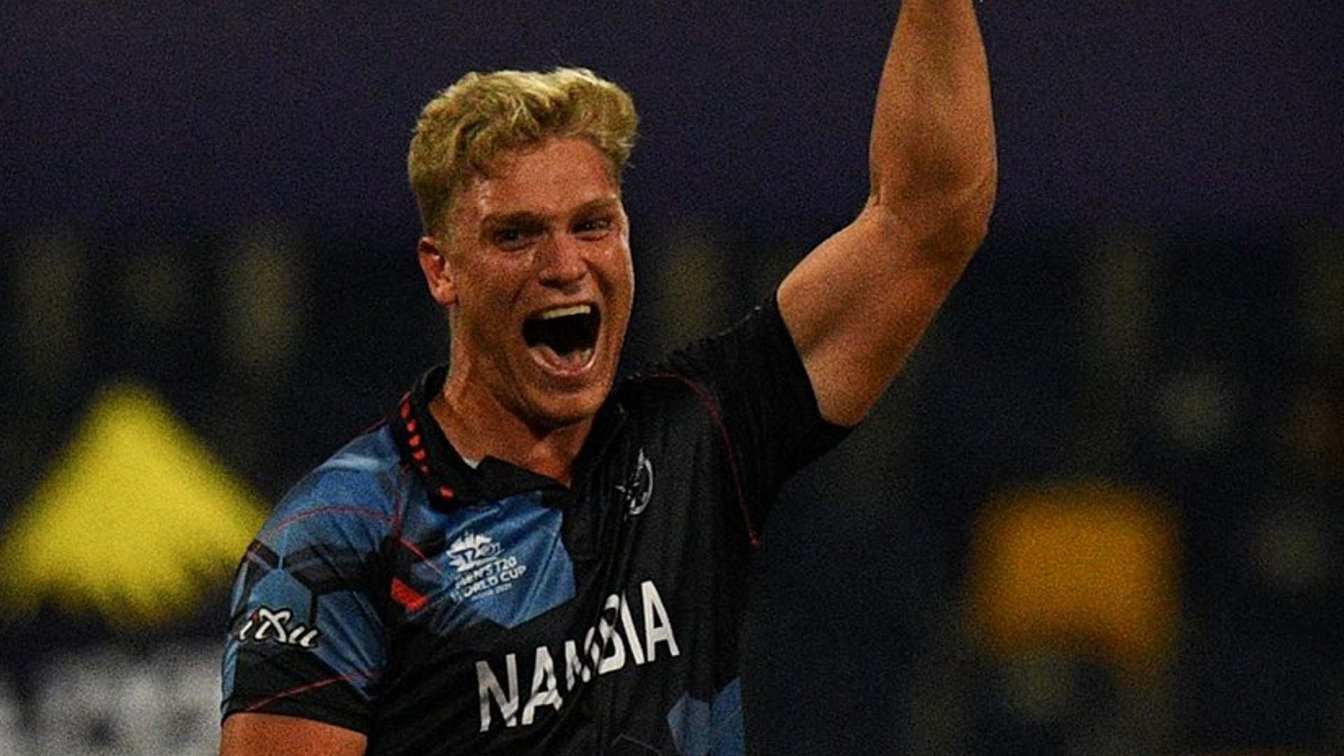 Namibia's Ruben Trumpelmann takes three wickets in maiden T20I over
