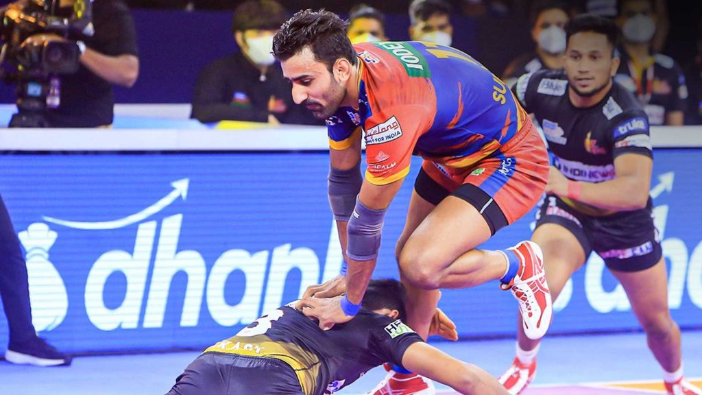 Pro Kabaddi Surender Gill Helps Up Yoddha Go Past Telugu Titans