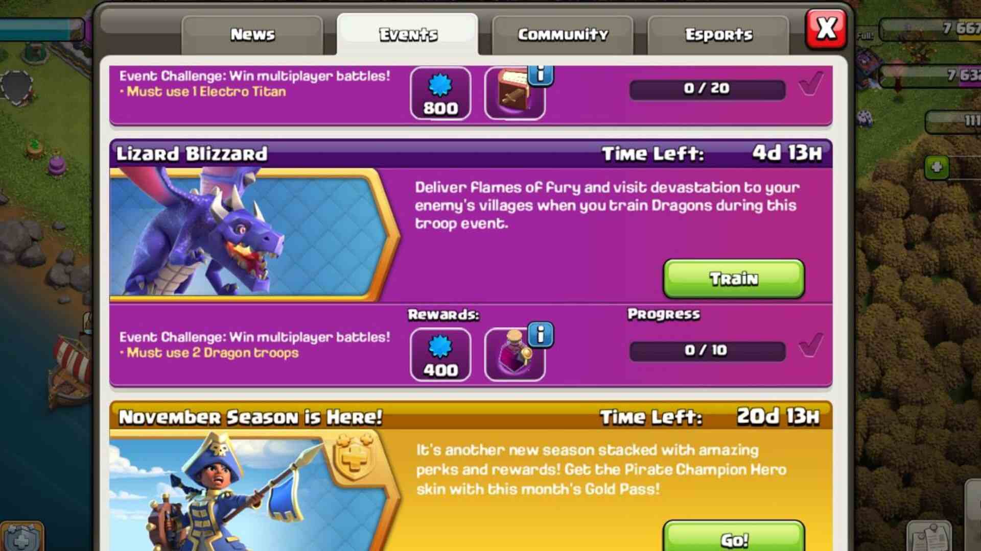 Lizard Blizzard Challenge in Clash of Clans (coc) Information, rewards
