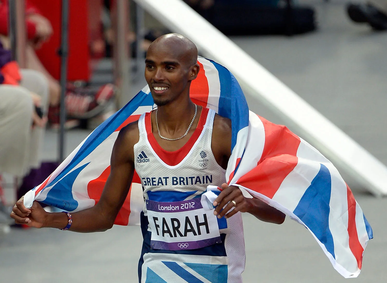 Mo Farah after his win at the London Olympics 2012 (In a file photo; Image Credits - Twitter)