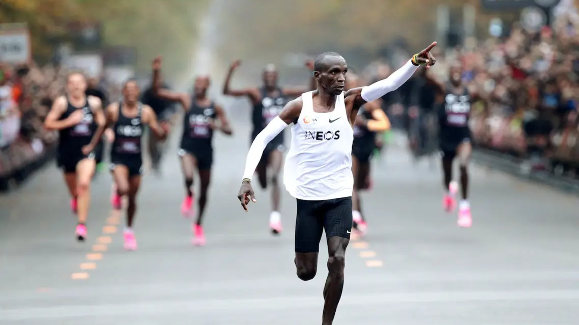 Eliud Kipchoge in action (Kipchoge in a file photo; Credits - Twitter)