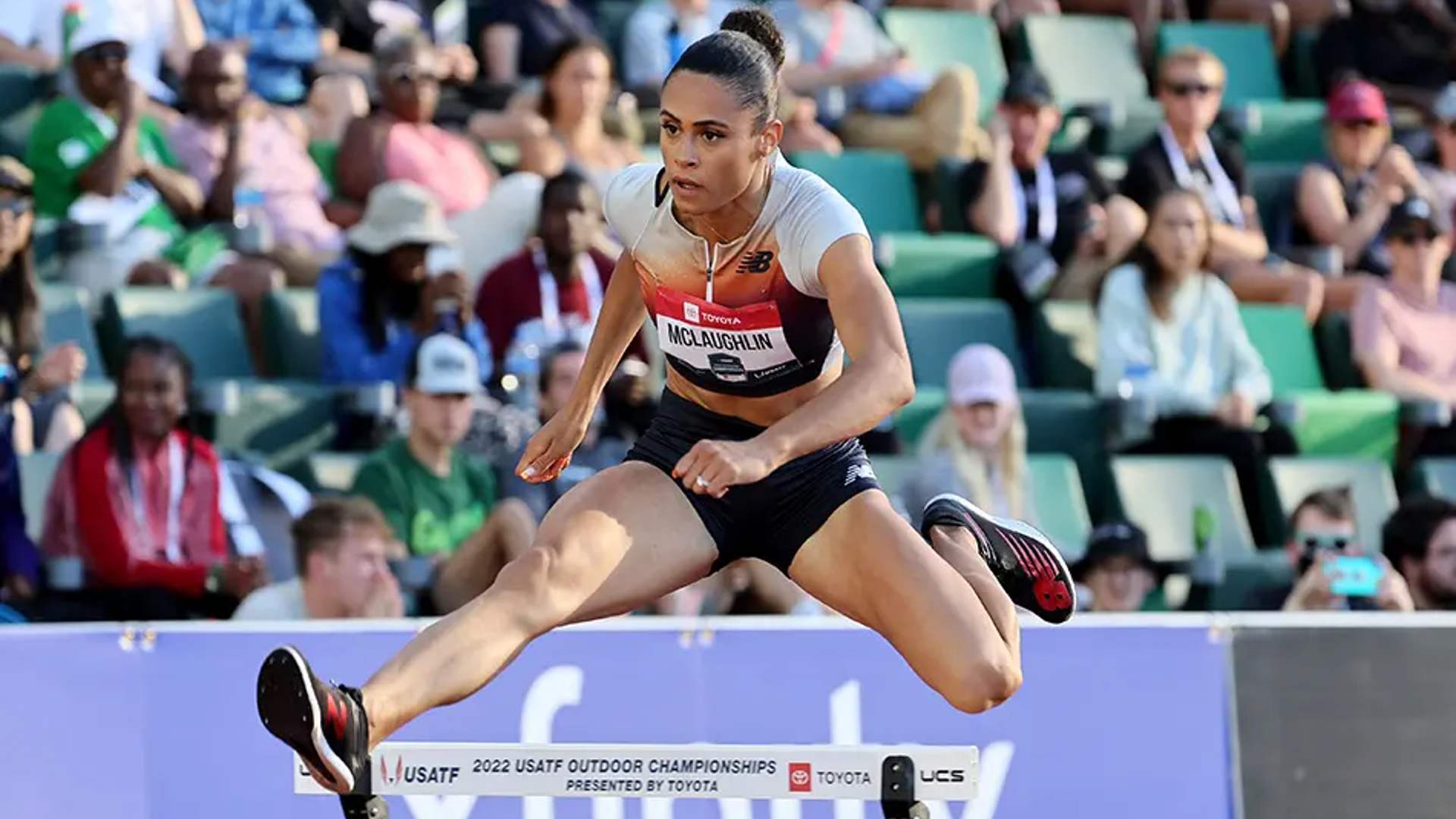 Sydney McLaughlin in action (McLaughlin in a file photo; Credits - Twitter)