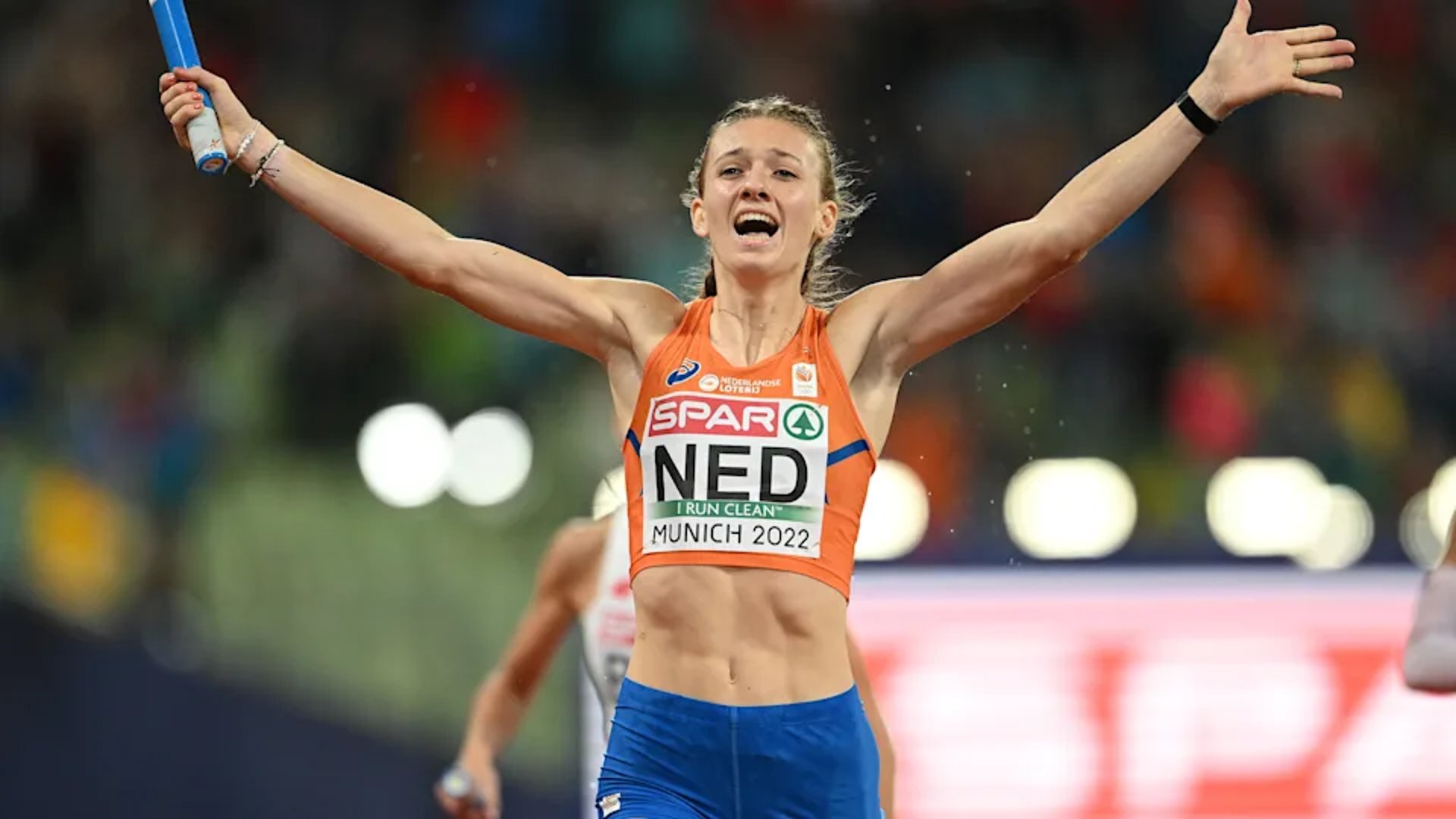 Femke Bol after winning her third gold in the European Championships 2022