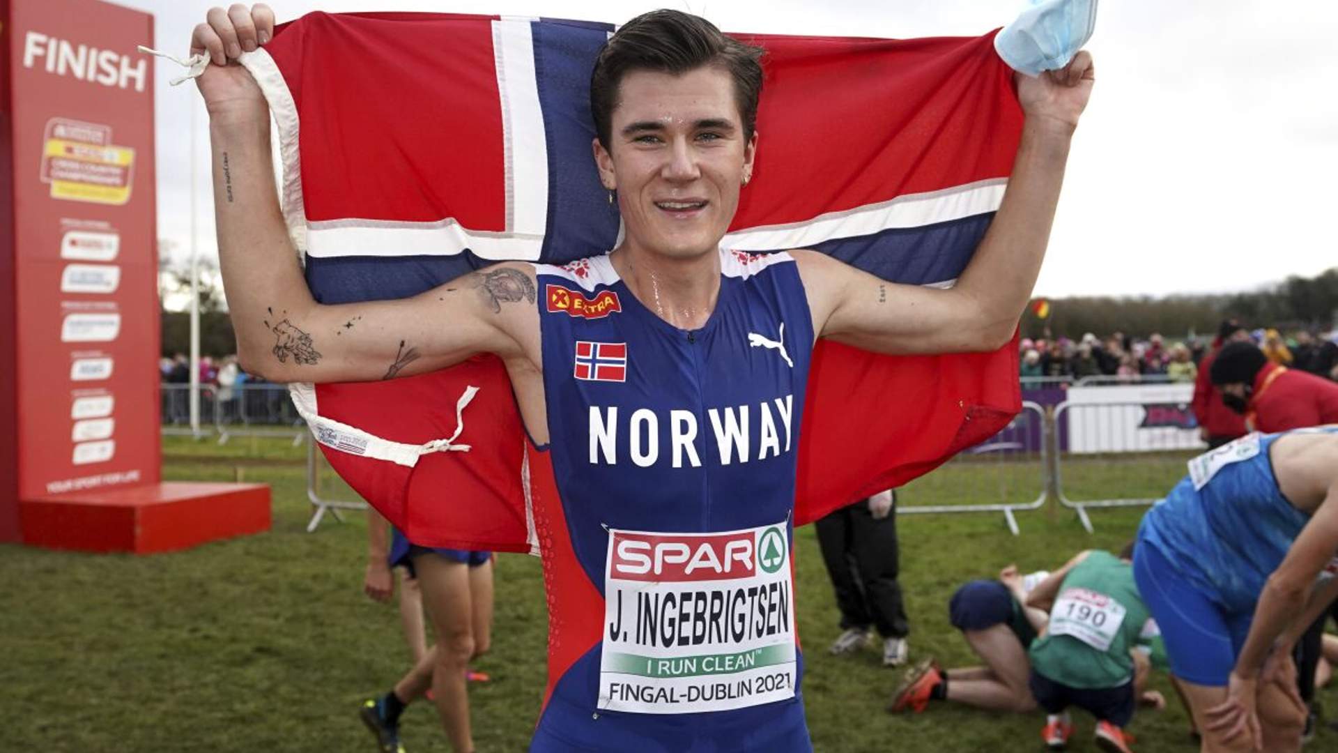 Jakob Ingebrigtsen after winning the European Cross-Country Championship 2021 (Image Credits - European Athletics)