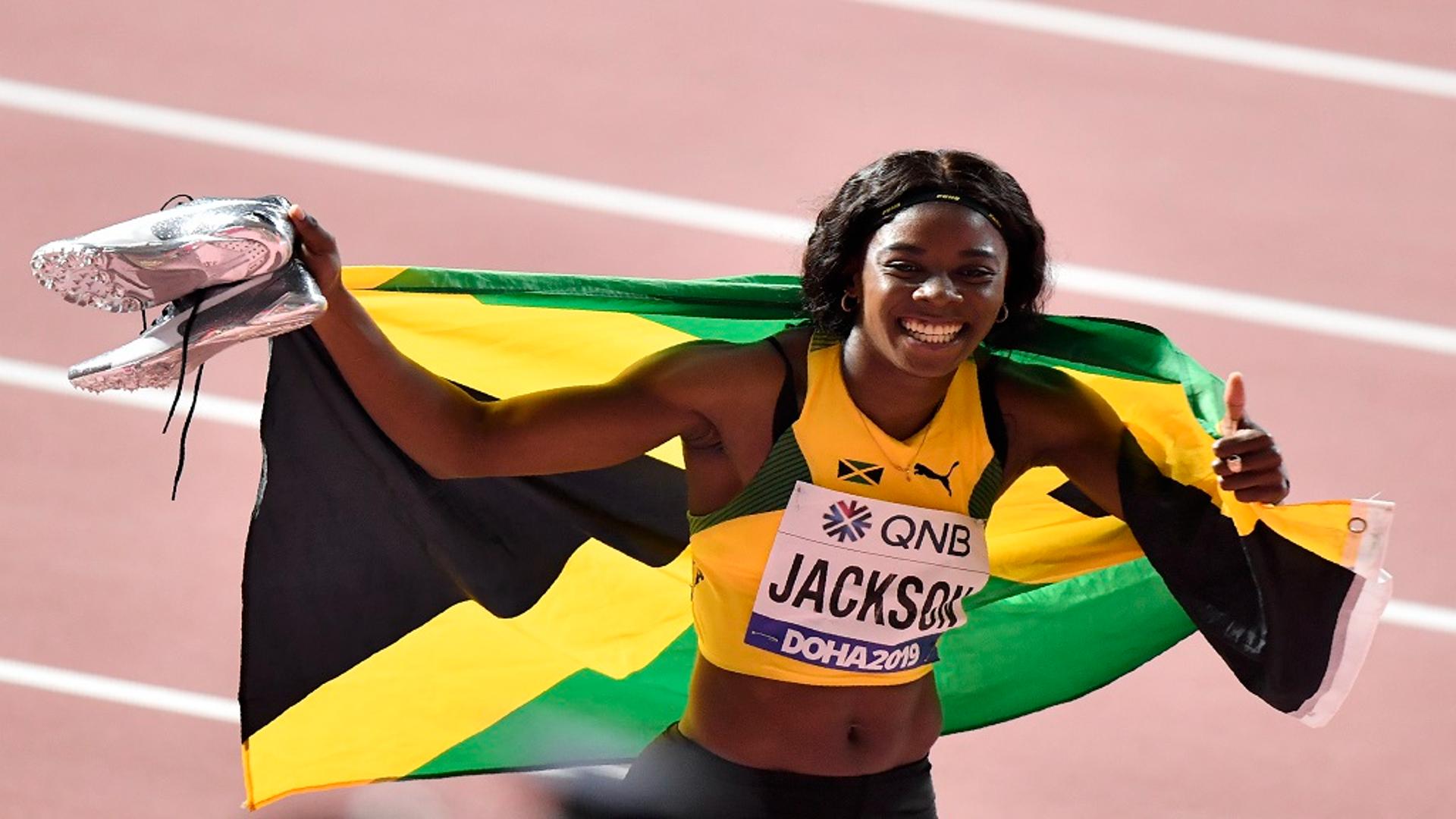 Shericka Jackson at Doha World Championships 2019 (Image Credits - Olympics.com)