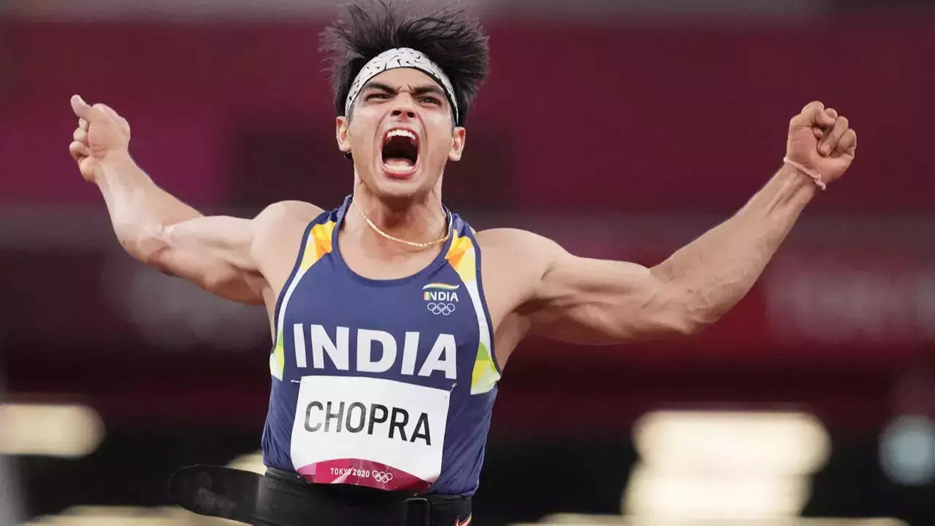 Neeraj Chopra after a massive throw in the finals of Tokyo 2020 (Image Credits: Olympics.com)