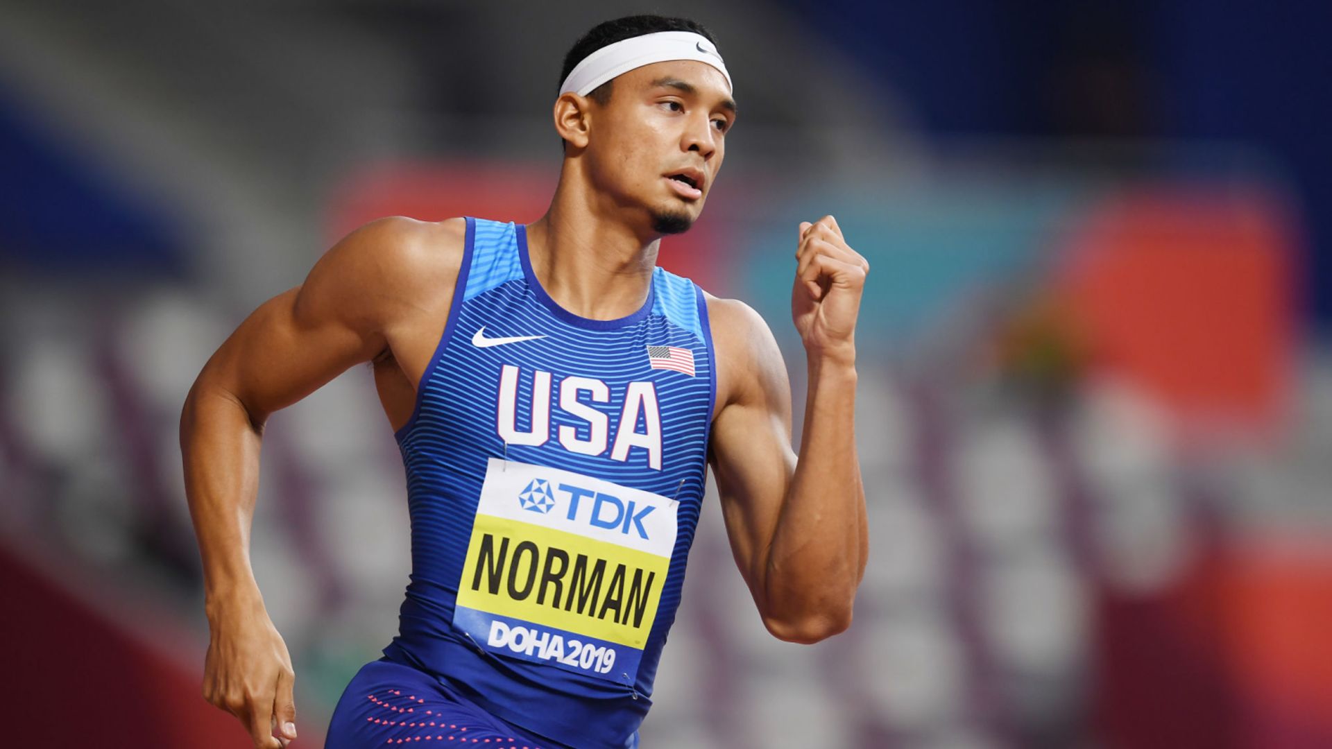 Michael Norman in action during World Championships Doha 2019 (Image Credits - USATF)