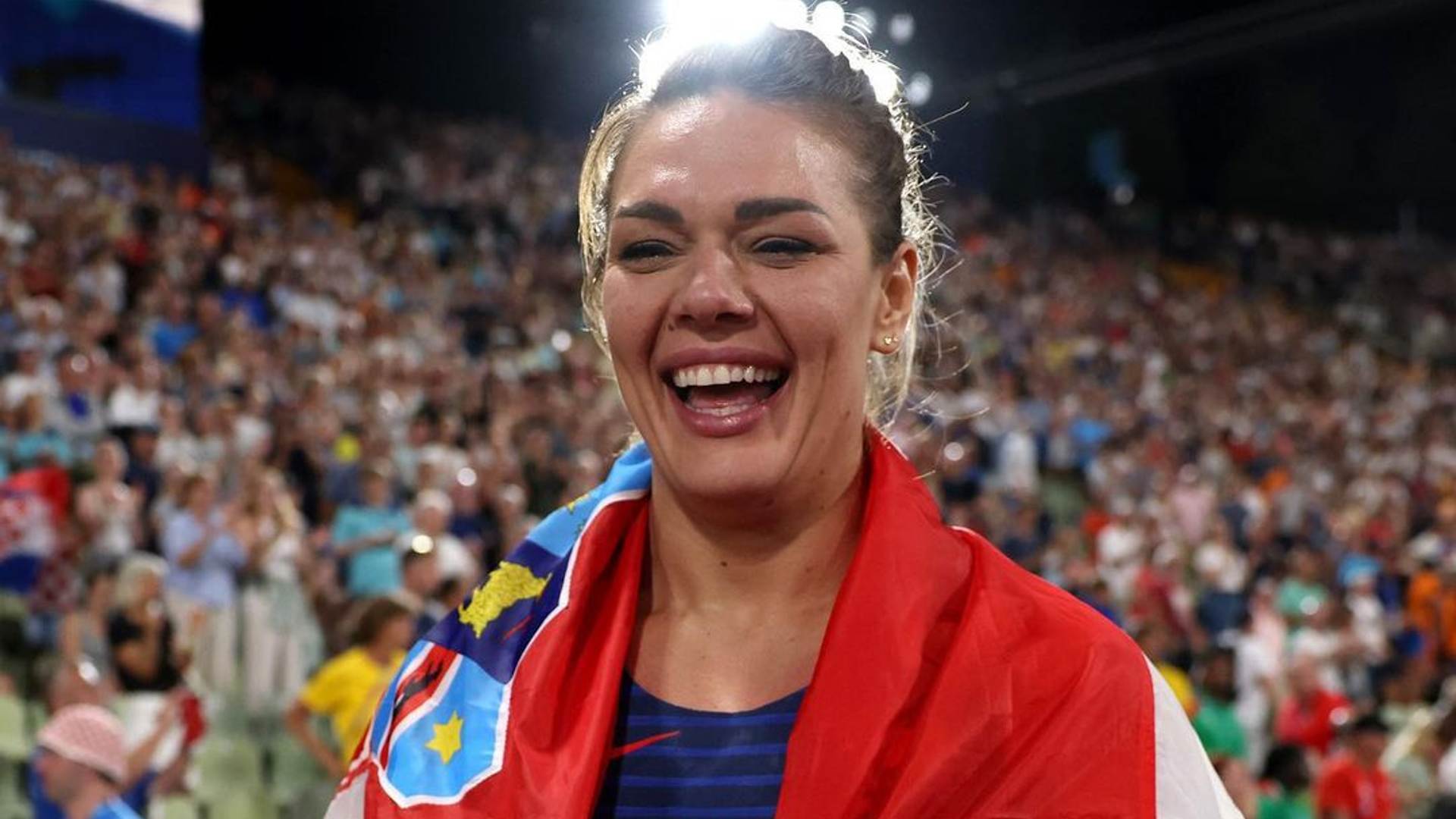 Sandra Perkovic all smiles after winning the European Championships 2022 (Image Credits - Instagram/@discus70queen)