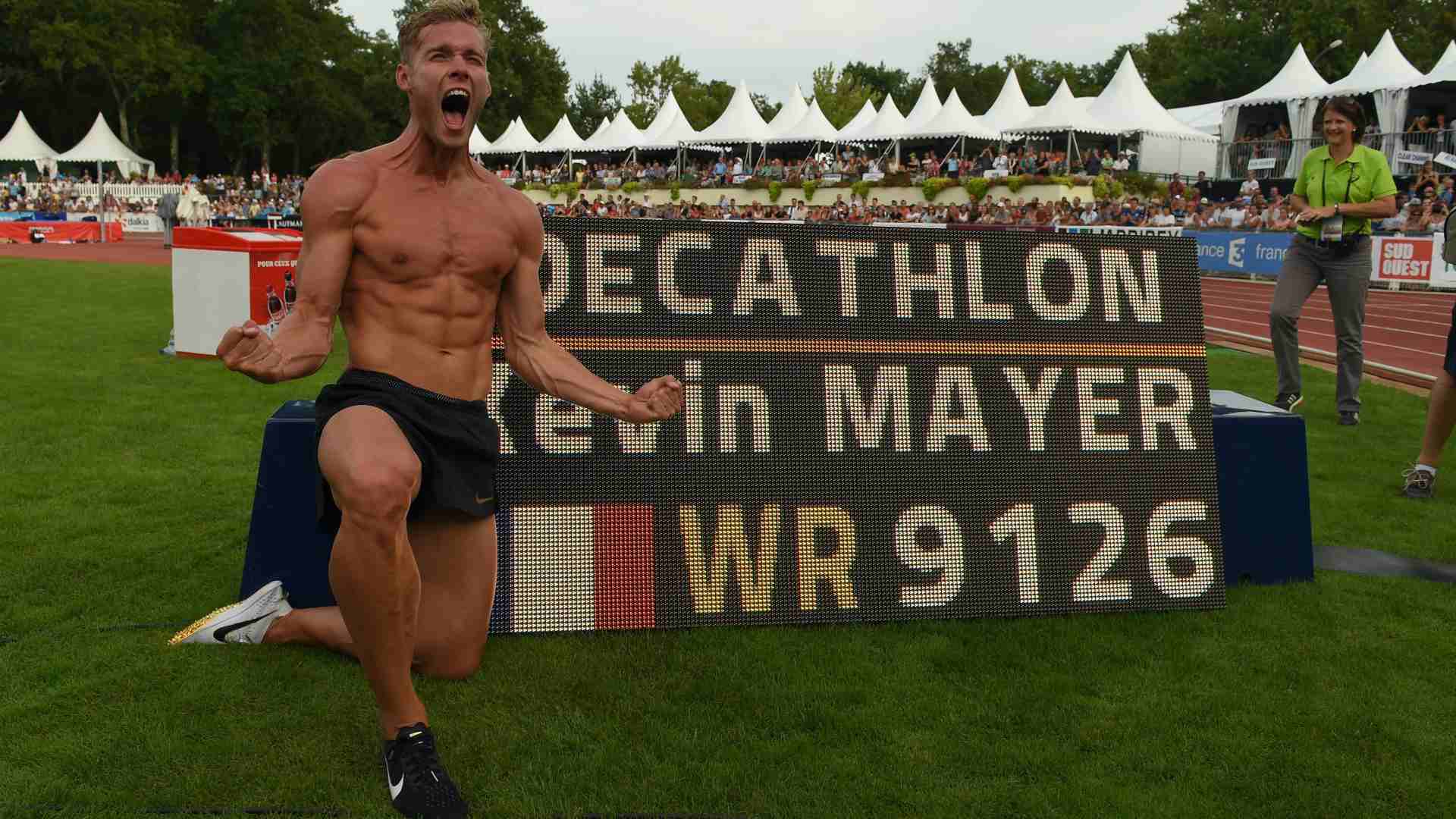 Kevin Mayer after becoming the world record holder in Decathlon (Image Credits - Eurosport)