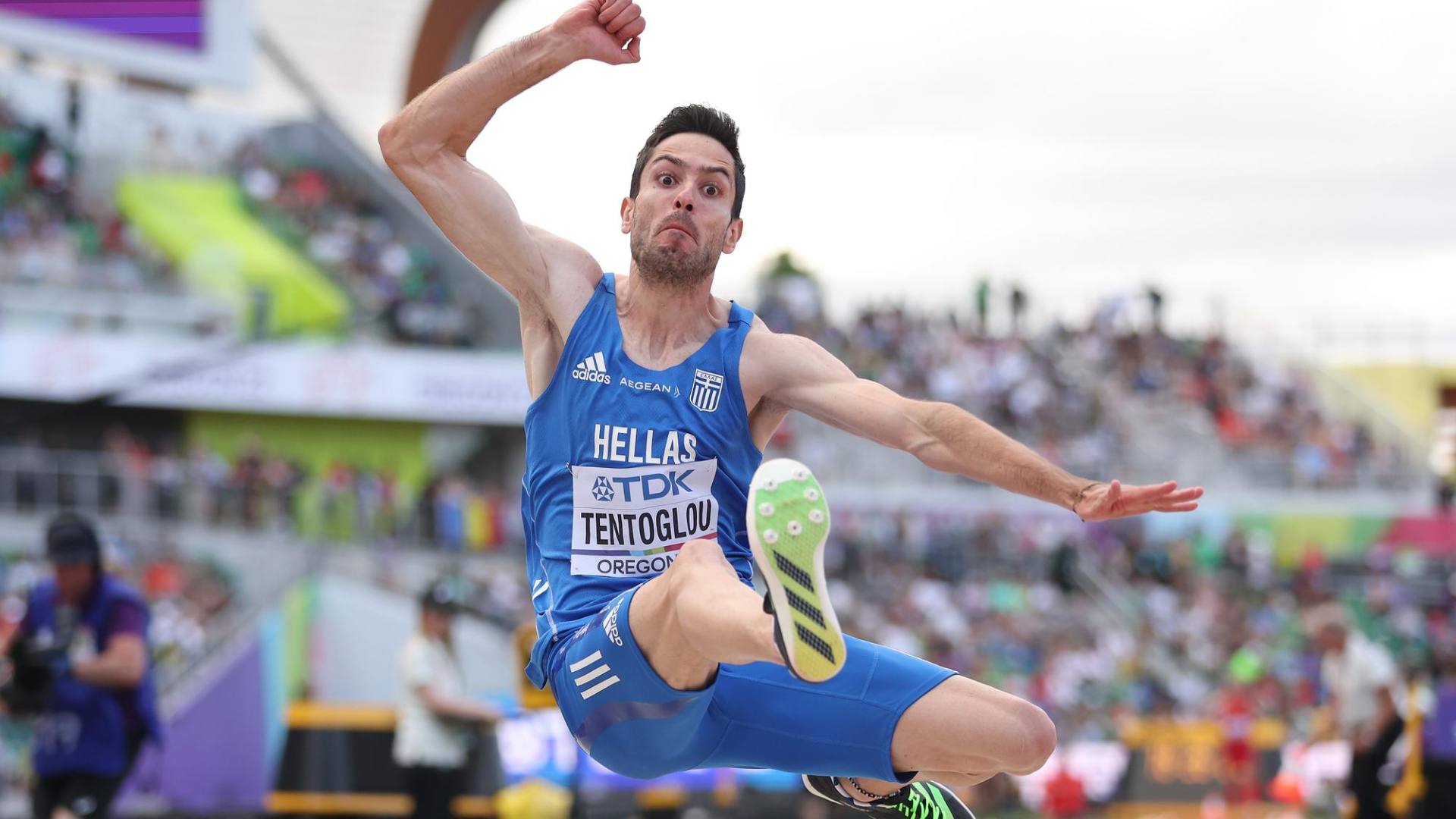 Miltiadis Tentoglou in action during World Championships 2022 in Oregon (Image Credits - European Athletics)