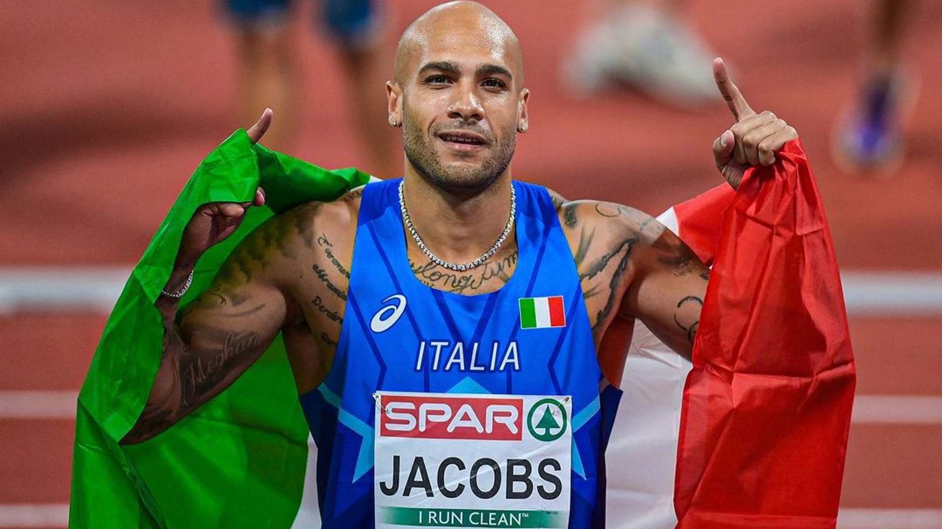 Marcell Jacobs after winning the gold medal in the European Championships 2022 (Image Credits - Instagram/@crazylongjumper)