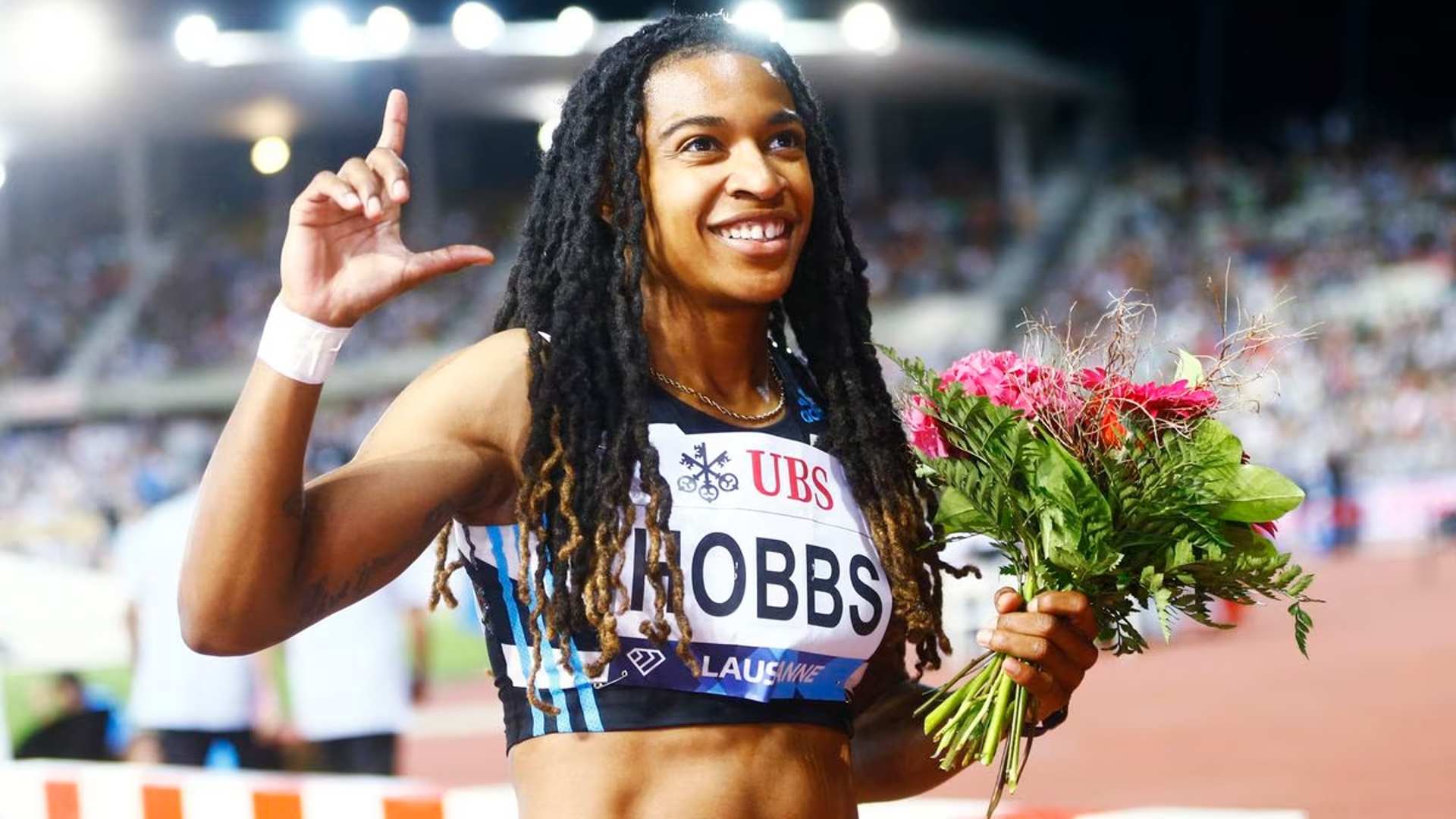 USA's Aleia Hobbs at a meeting in Lausanne (Image Credits - World Athletics)