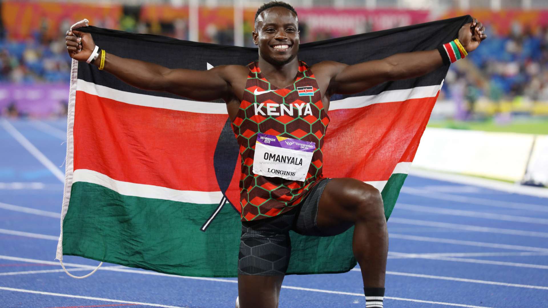 Ferdinand Omanyala after becoming the Commonwealth Games 2022 champion in 100 meters (Image Credits - Twitter)