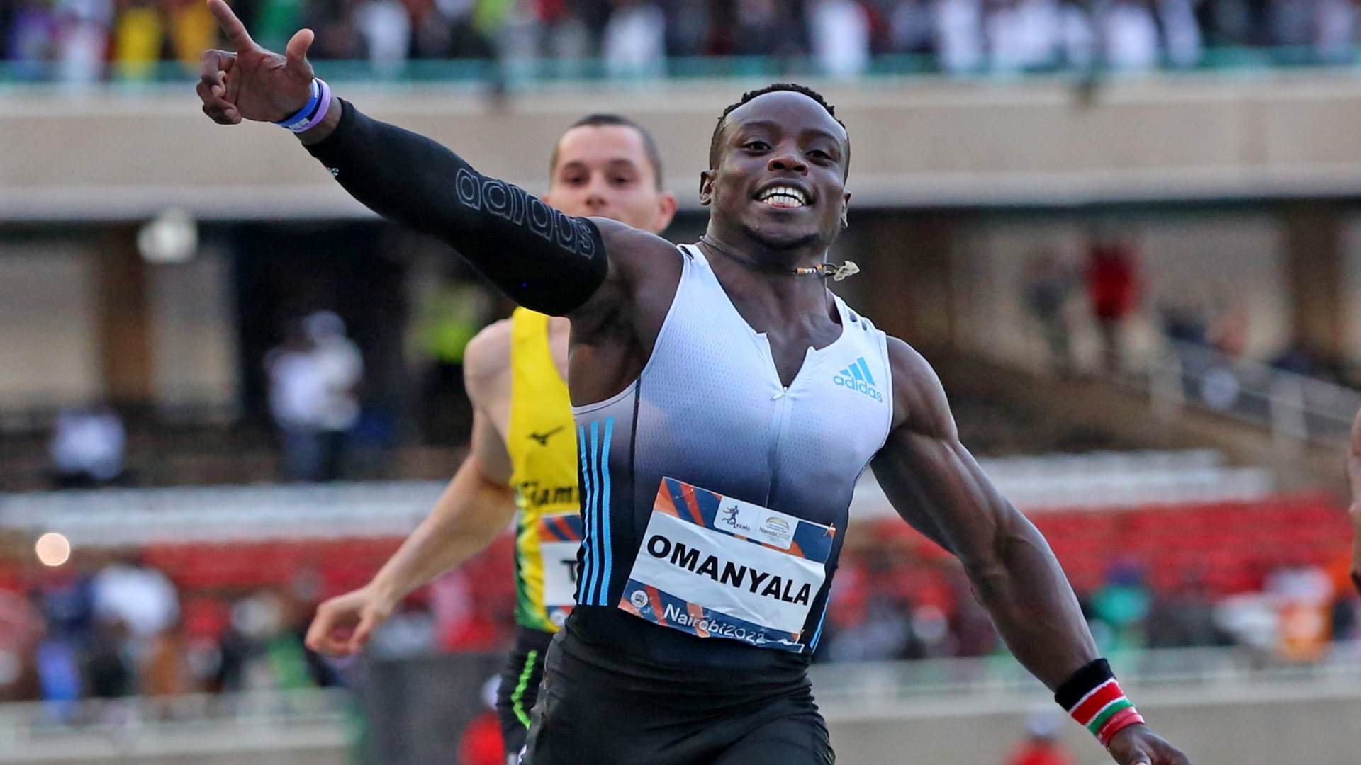 Ferdinand Omanyala after breaking the national record in Nairobi (Omanyala in a file photo)