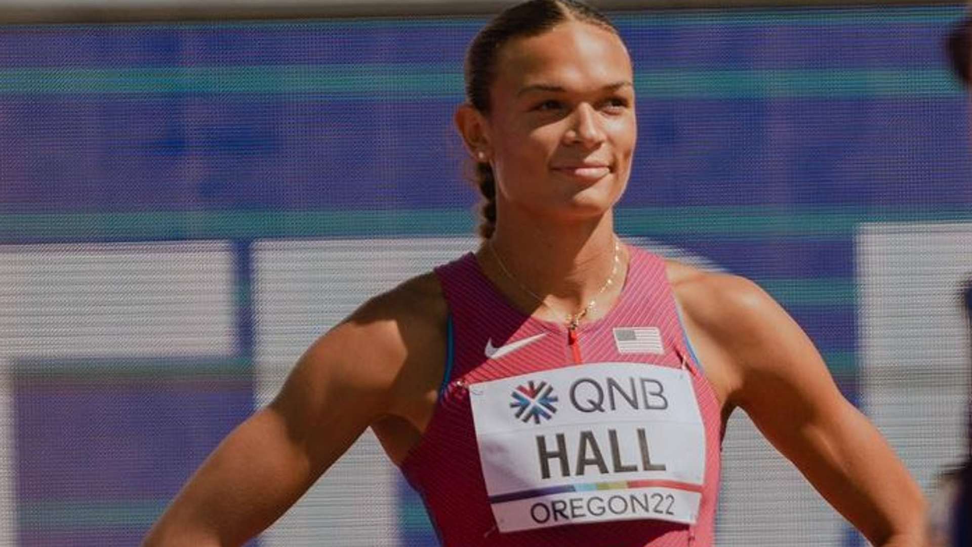 Anna Hall at the World Championships Oregon 2022 (Image Credits - Instagram/ @annaa.hall)