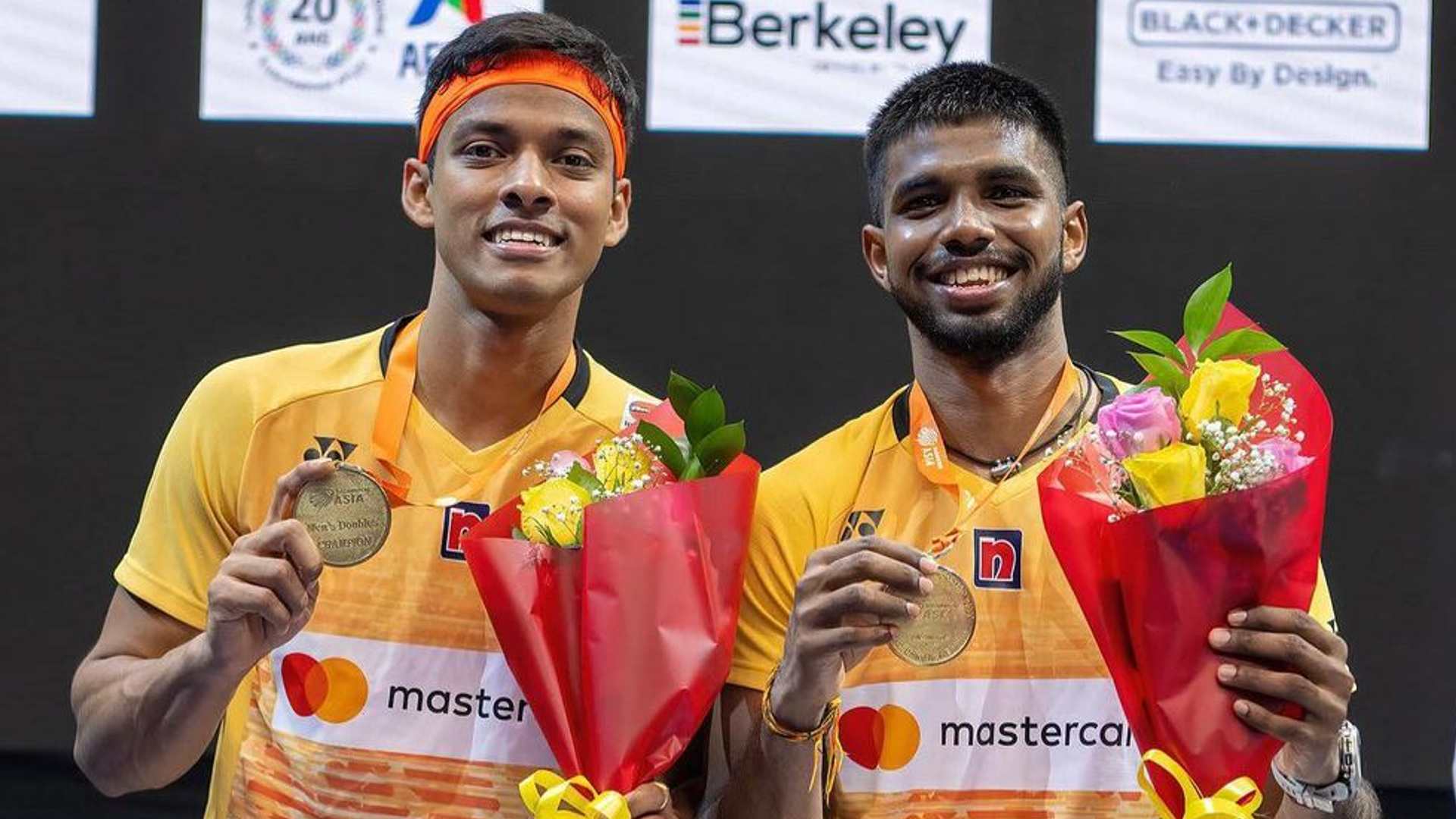 Sat-Chi after winning the Badminton Asia Championships (Image Credits - Instagram/ @chiragshetty)