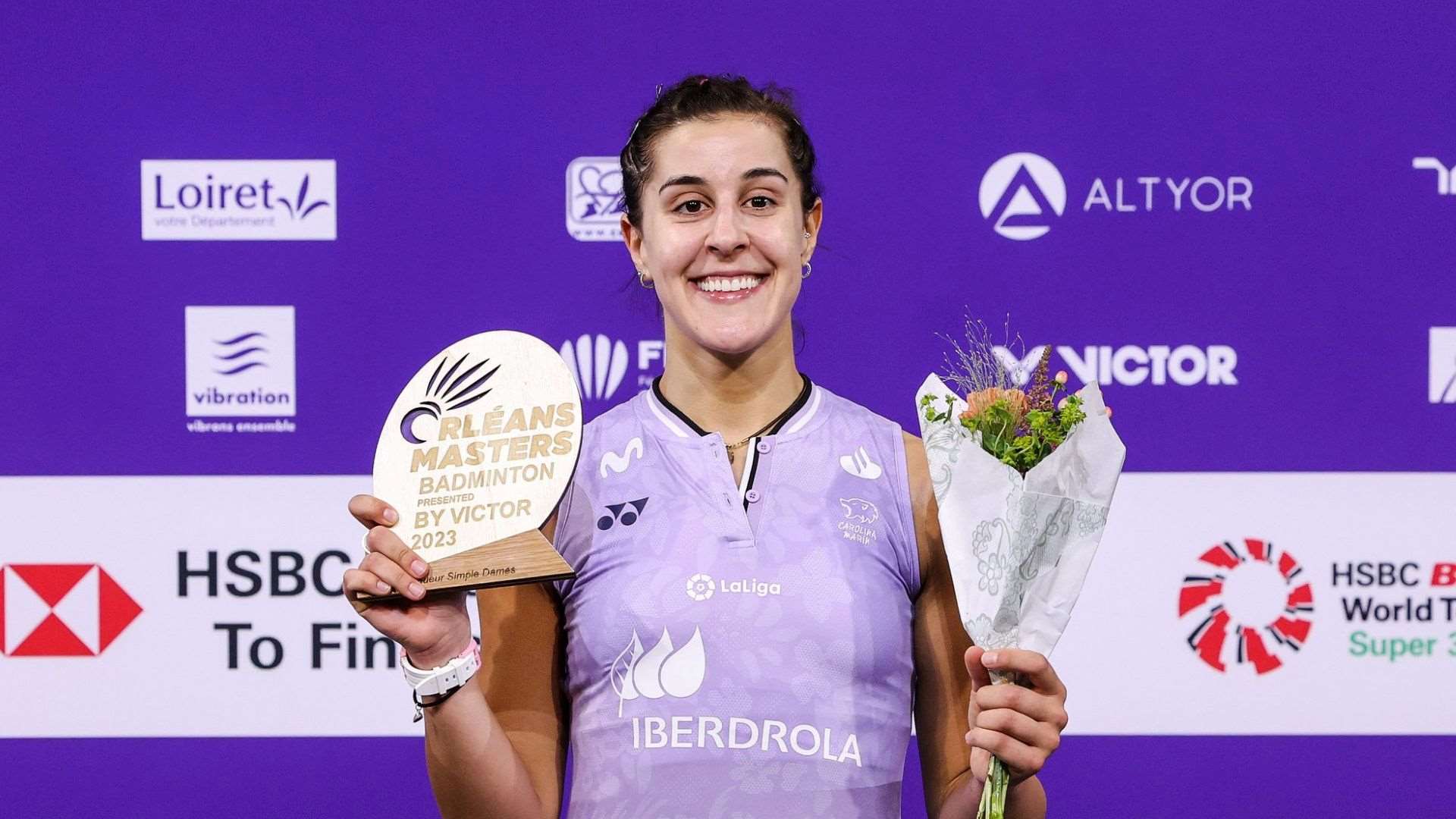 Carolina Marin after winning the Orleans Masters 2023 (Image Credits - Twitter)