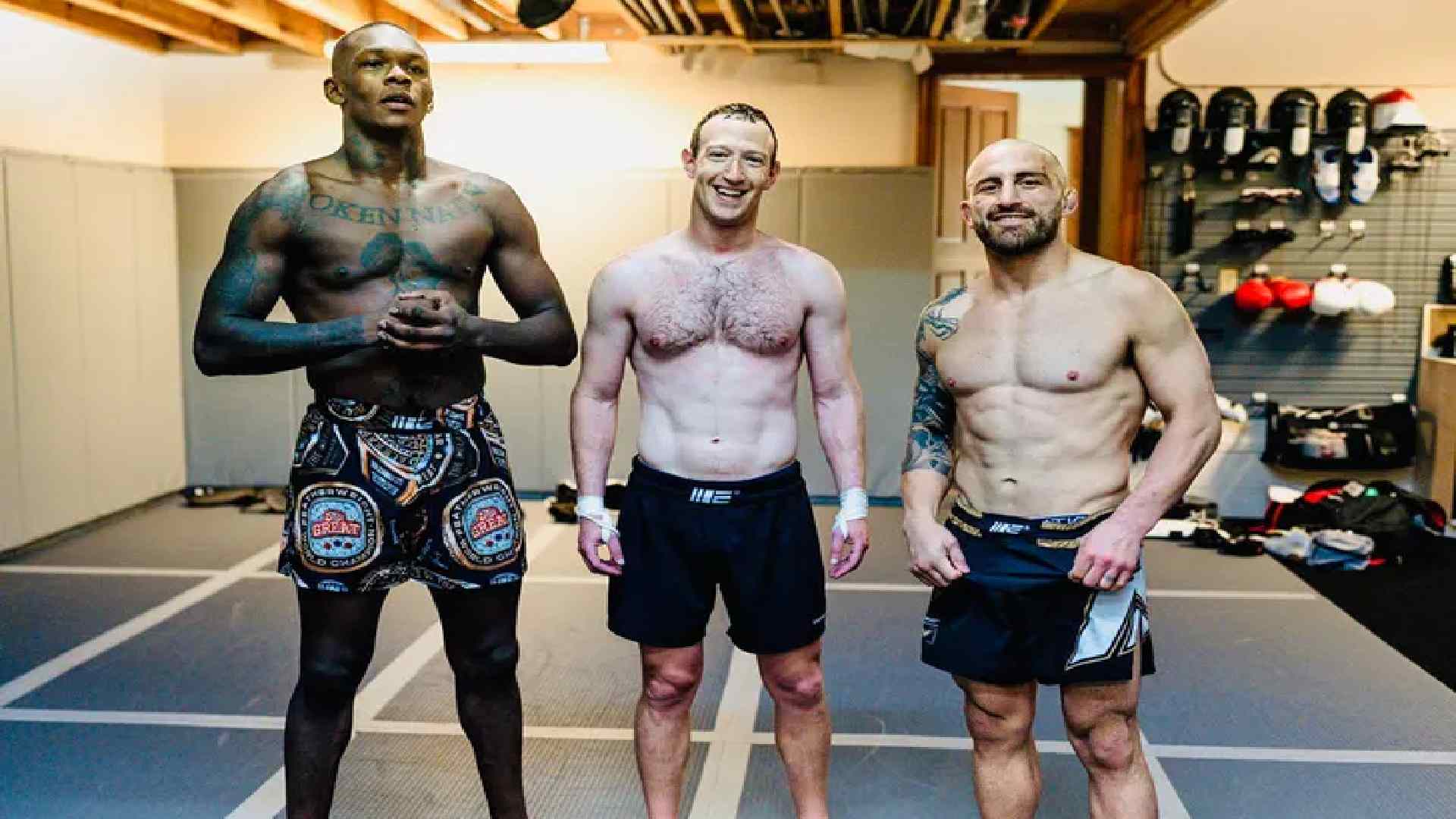 Mark Zuckerberg trains with UFC champions Adesanya and Volkanovski